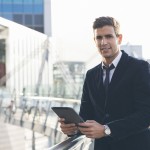 Businessman using a digital tablet