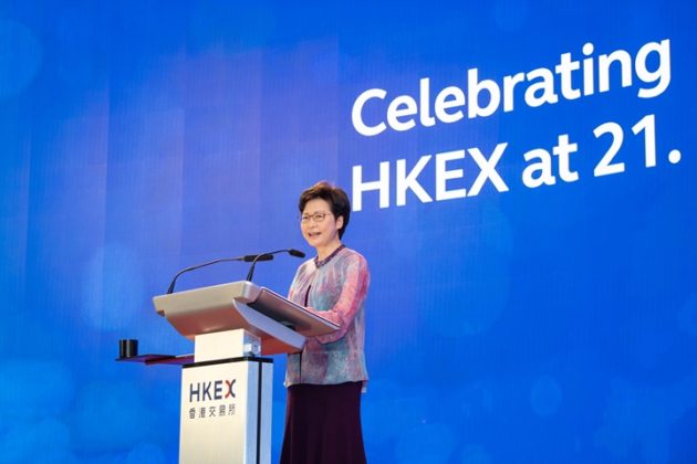 HKEX 21st Anniversary HK Chief Executive Carrie Lam 630x420