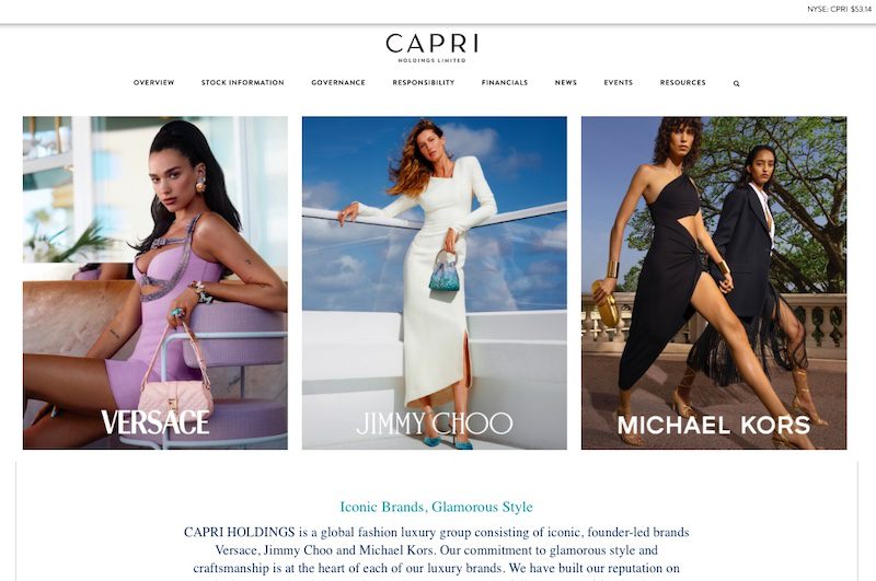 $8.14 Billion Luxury Fashion Group Tapestry Buys Capri Holdings for $8.2  Billion, Tapestry Owns Brands Including Coach & Kate Spade New York and  Capri Holdings Owns Brands Including Versace, Jimmy Choo 
