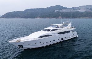 Singapore Sentosa Island $1.8 Million 112-Foot Italy Ferretti Luxury Yacht (Named EagleWings III) Caught Fire & Partially Sunk on 7th June 2026, Docked at ONE°15 Marina Sentosa Cove, Accommodates 53 Guests, Have 5 Cabins & Jacuzzi, Operator is EagleWings Yacht Charters, Ferretti Yachts Custom Line 112 Reselling For $1.8 Million to $4.5 Million 112-Foot Italy Ferretti Luxury Yacht | Asia Yachting