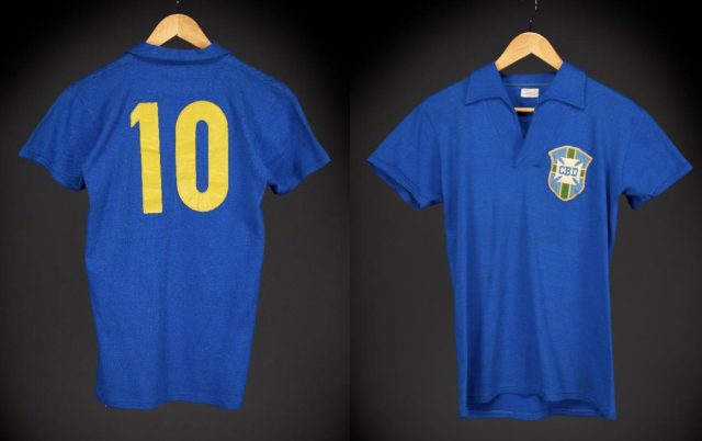 Pele (Edson Arantes do Nascimento) at Age 17 First World Cup Final No. 10 Jersey in 1958